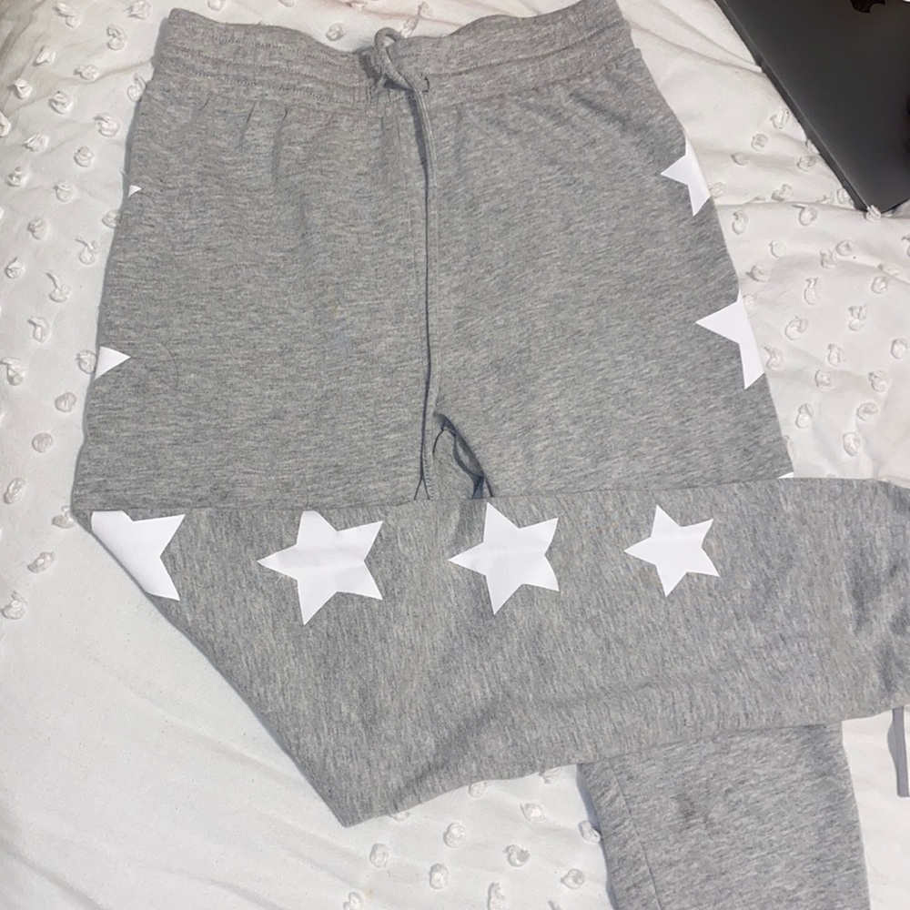 Star print grey joggers